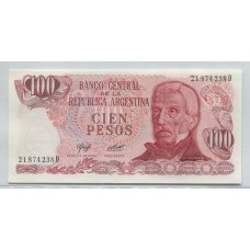 ARGENTINA COL. 638b BILLETE 100 PESOS LEY 18.188 BOT 2408 SIN CIRCULAR UNC